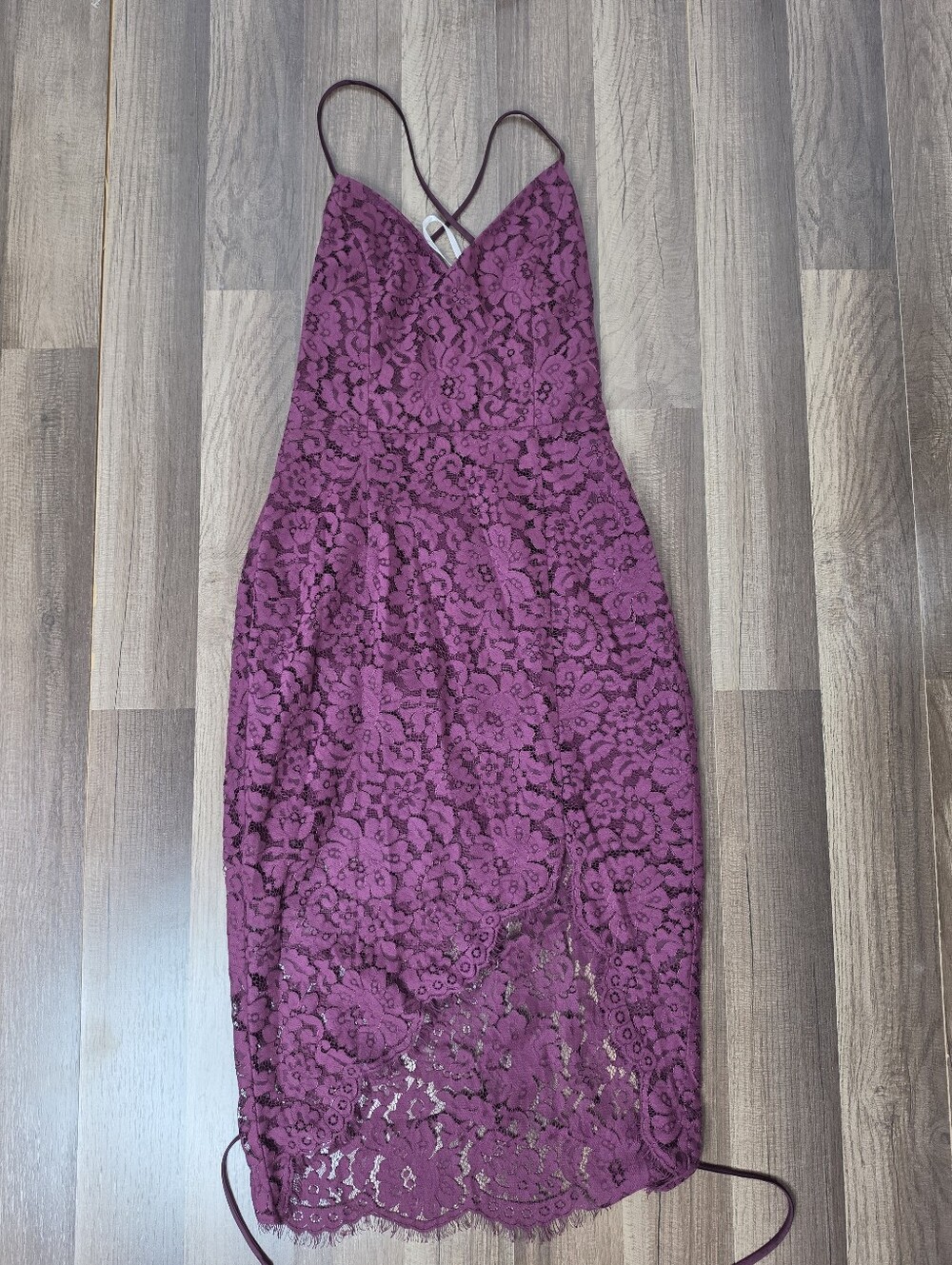 Lovers + Friends Floral Lace Asymmetrical Skylight Midi Dress Romantic Plunging